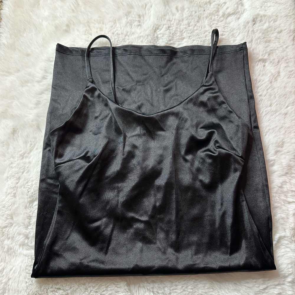 Sexy Satin Black Body-con Dress